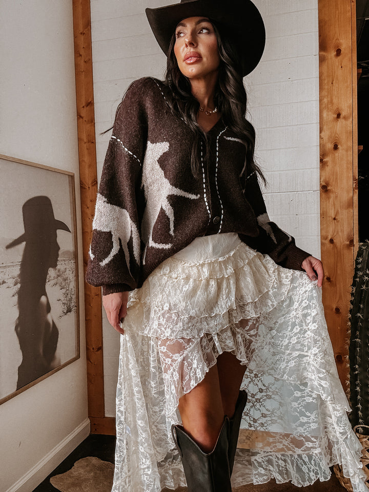 Cozy Horse Knit Cardigan PRE ORDER 8/30