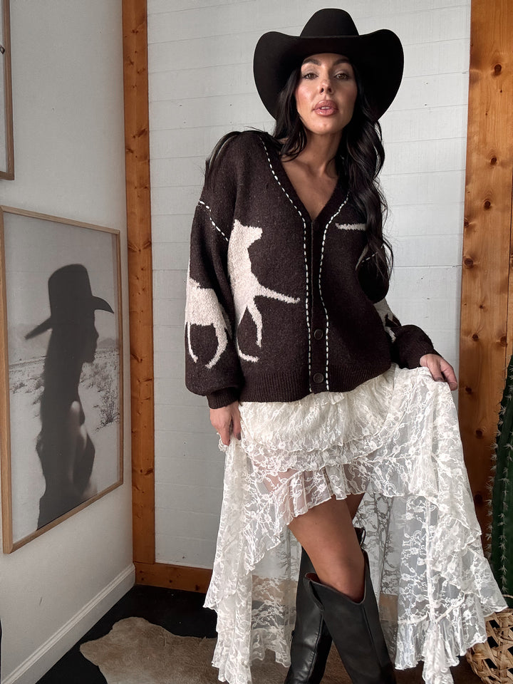 Cozy Horse Knit Cardigan PRE ORDER 8/10