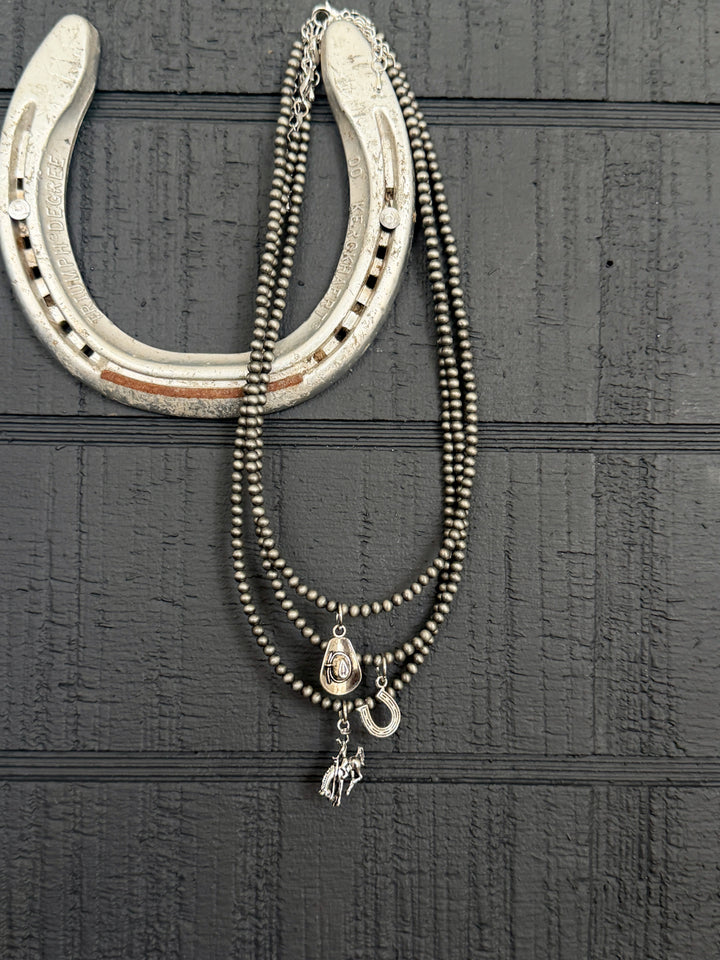 Pearled Western Charm Necklace {{ product.product_type }} The Wild J