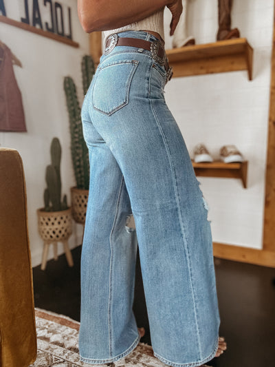 The Lenny Wide Leg Jeans