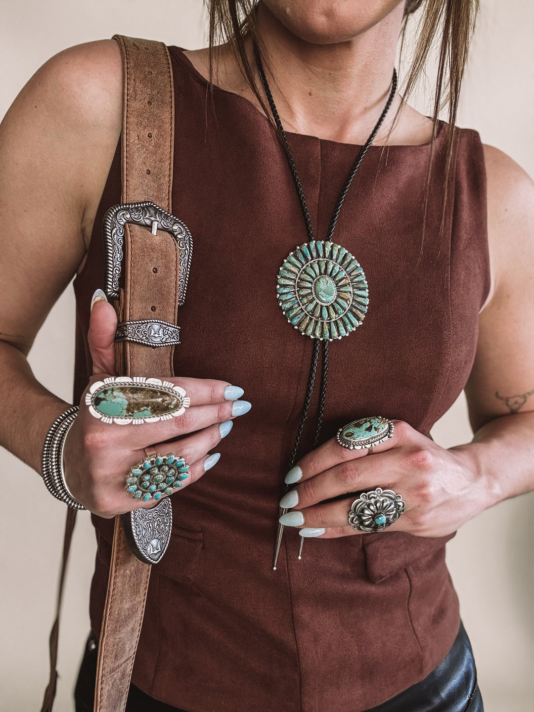 The LK Turquoise Navajo Adjustable Ring
