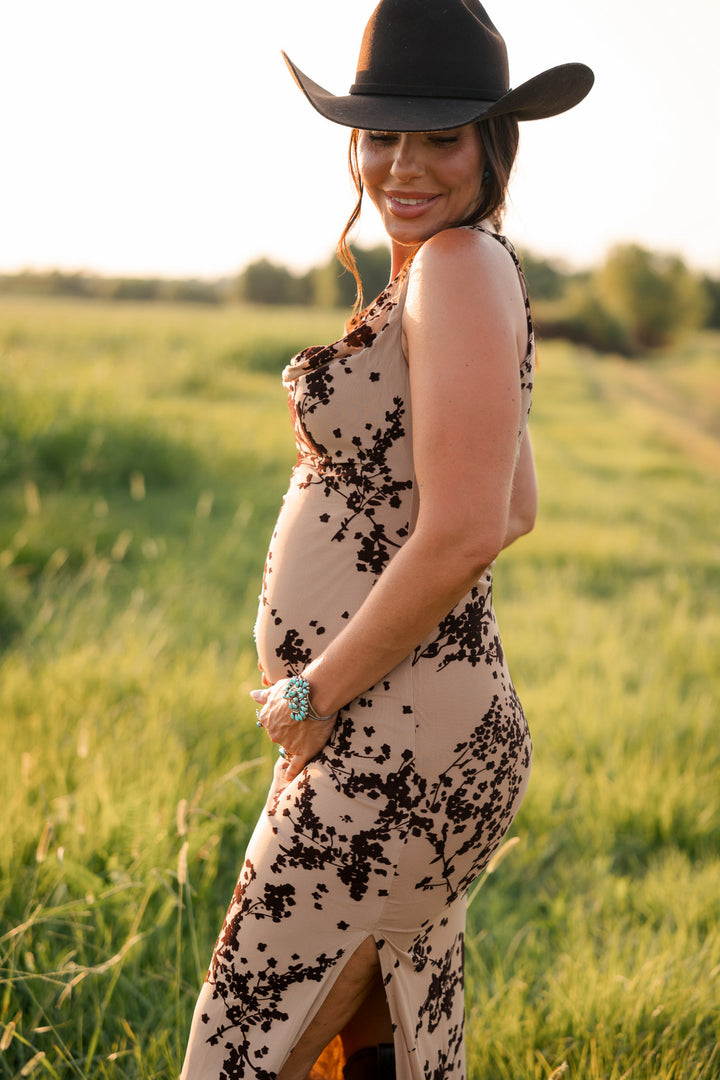 Canyon Bloom Cowl Neck Maxi Dress Pre Order 8/20