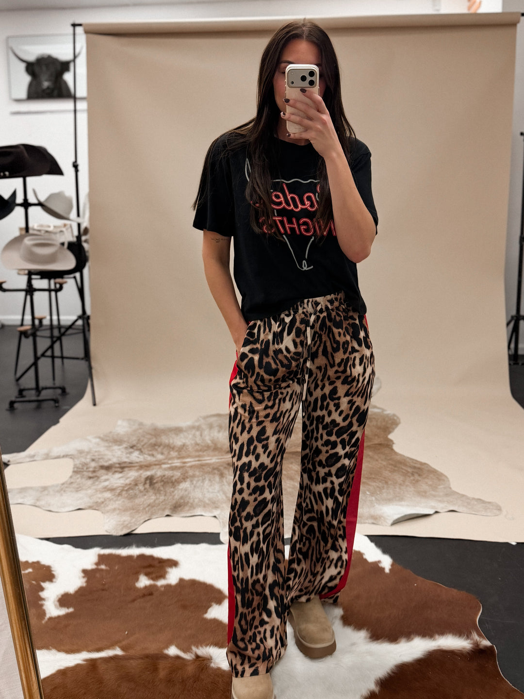 Leopard Wide Legs Pants