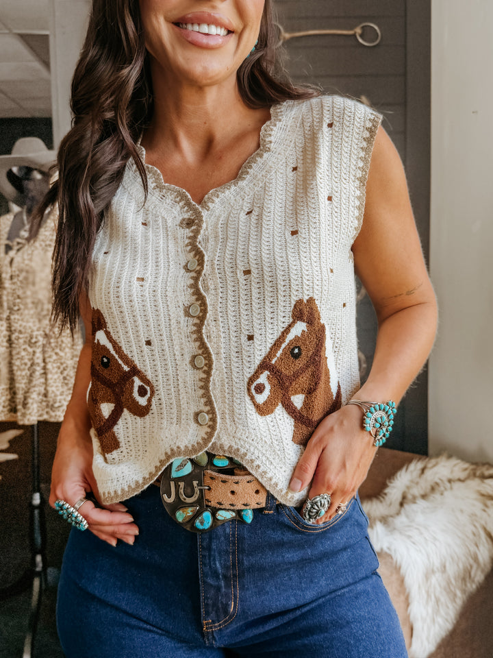 Horse Patch Sweater Vest