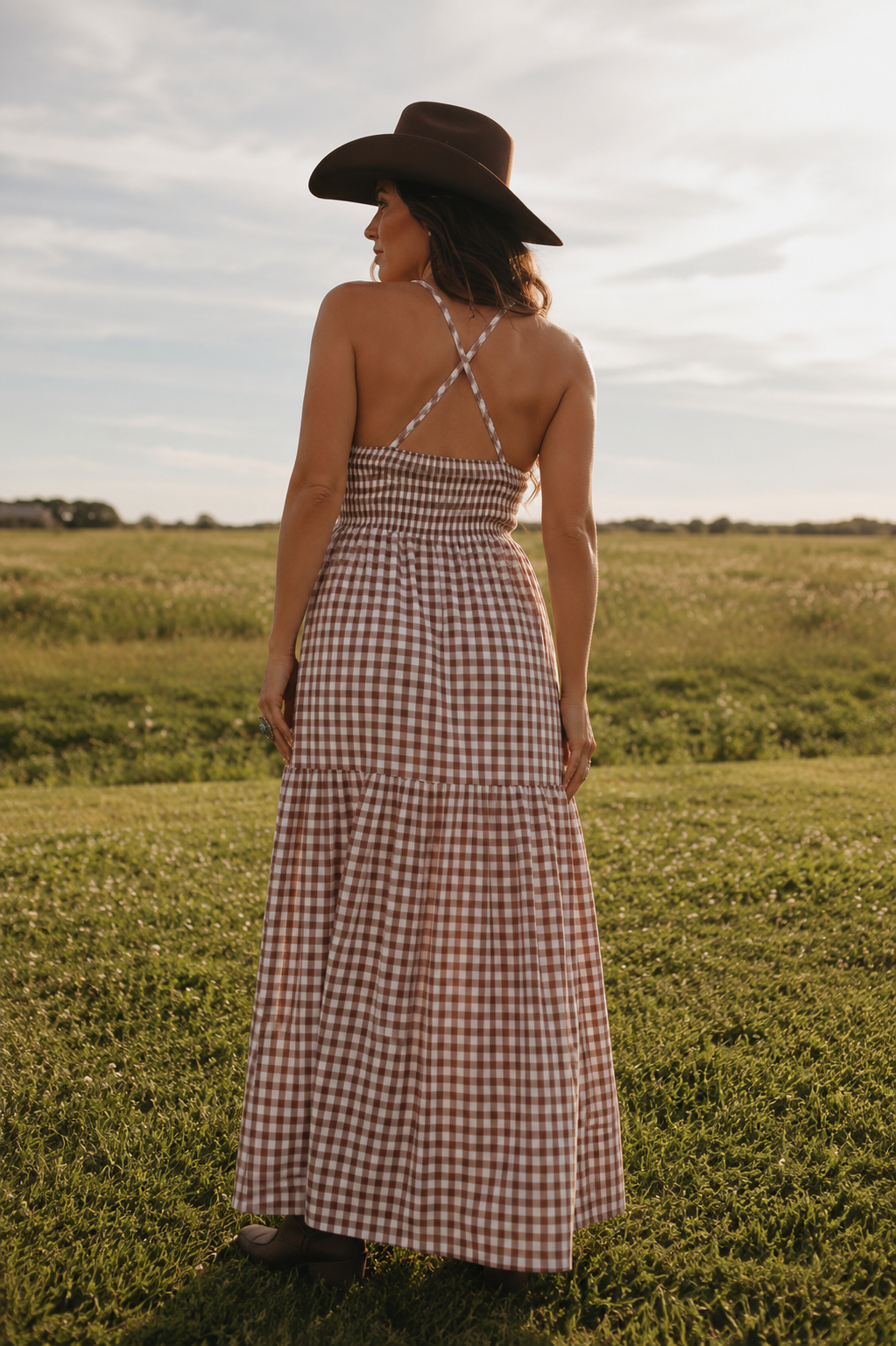 Saddlewood Gingham Maxi Dress