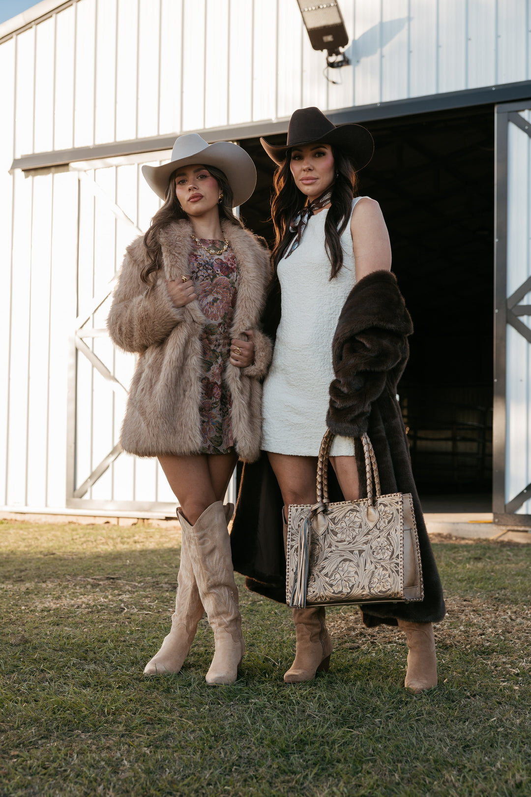 Shaggy Fur Statement Coat - Beige