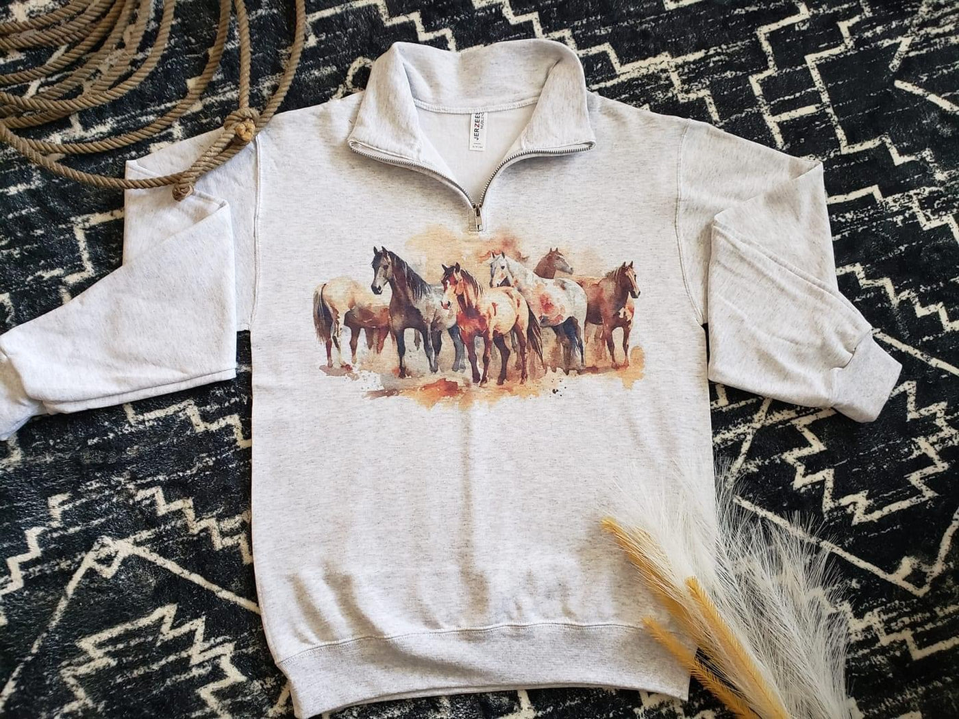Roamin’ Horses 1/4 Zip Sweatshirt