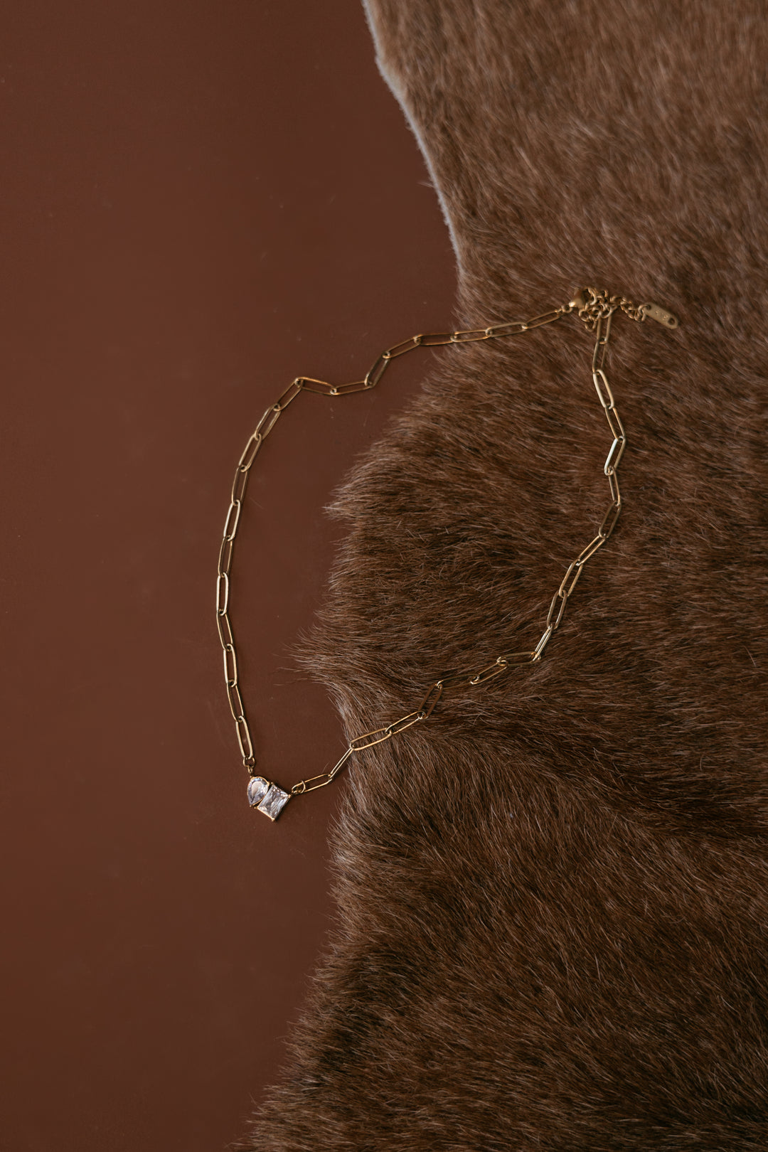 Toi et Moi Paperclip Necklace – Gold