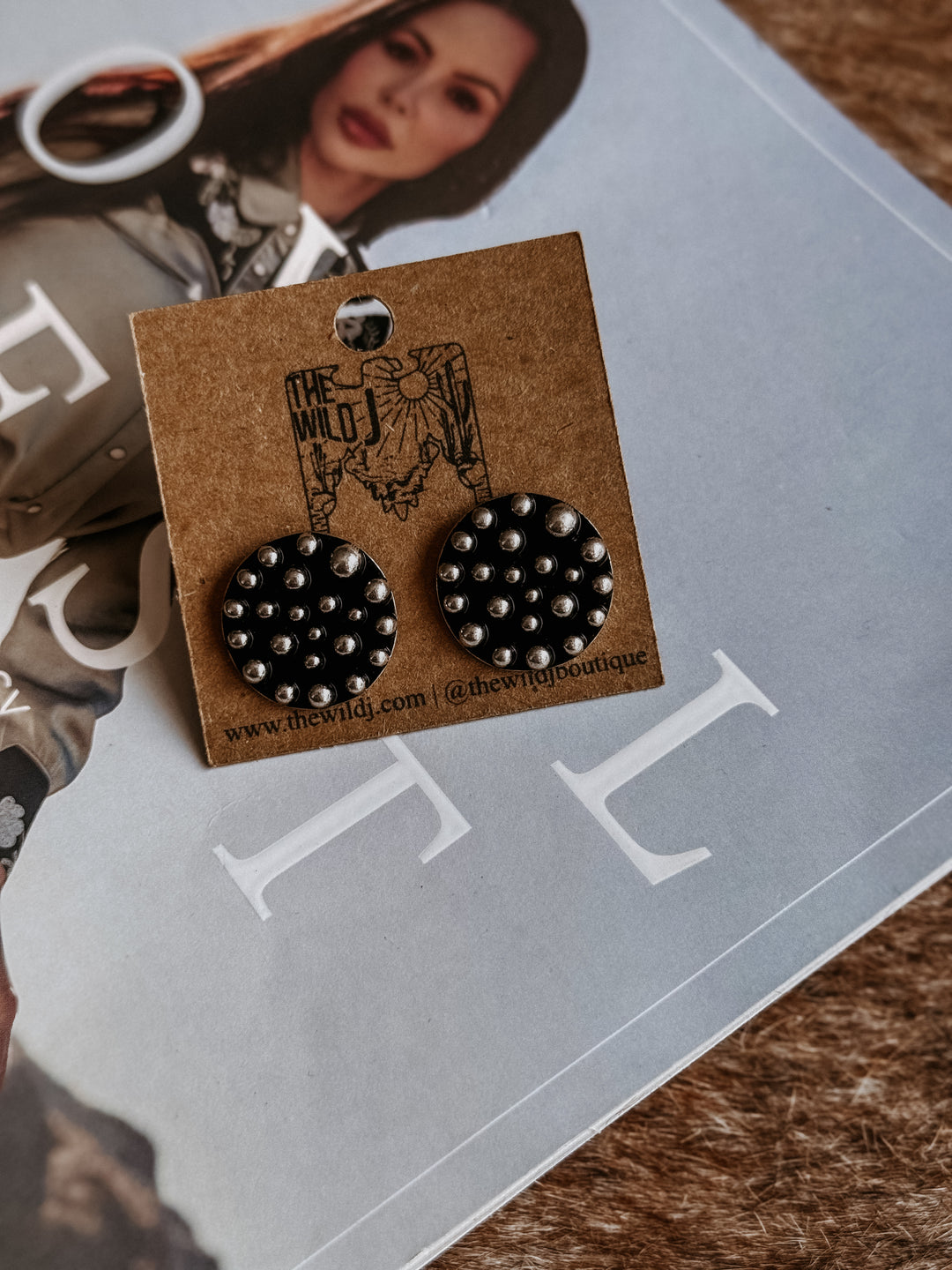 Western Circle Bubble Stud Earrings