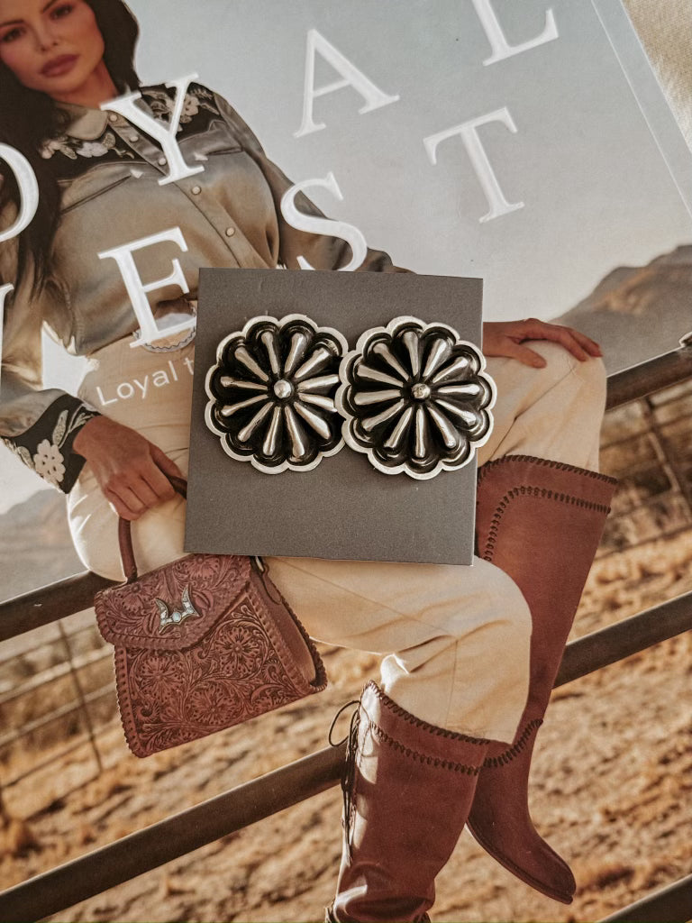 Authentic Sterling Silver Concho Earrings