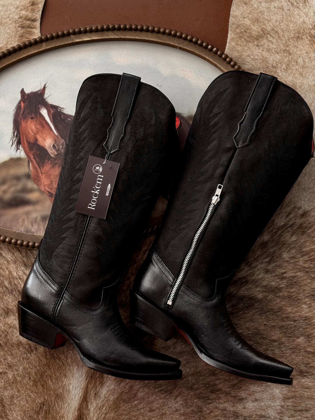 Rockem Sierra Midi Wide Calf Boots