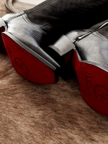 black cowboy boots with red bottoms