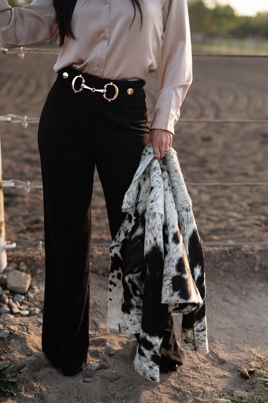 Snaffle Bit High Waist Trousers - Black