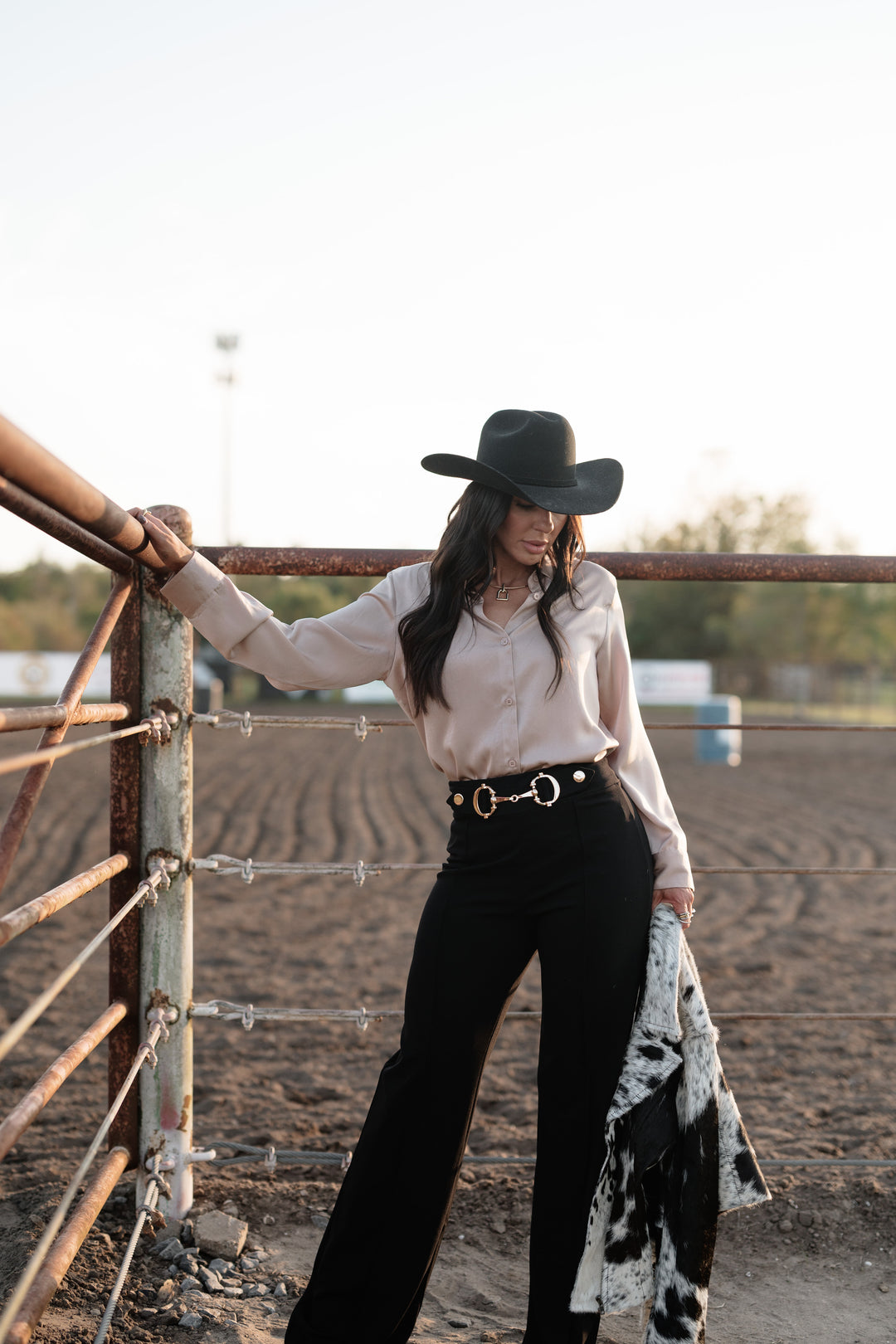 Snaffle Bit High Waist Trousers - Black