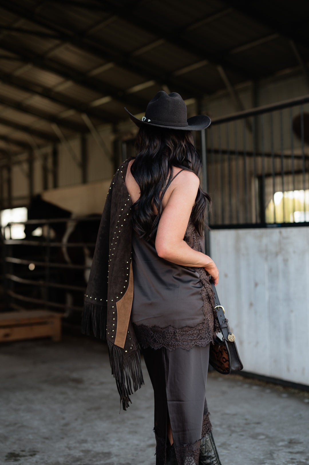 Cocoa Satin & Lace Set