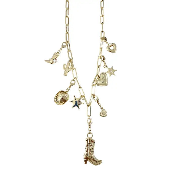 Boot n' Charms Necklace - Gold