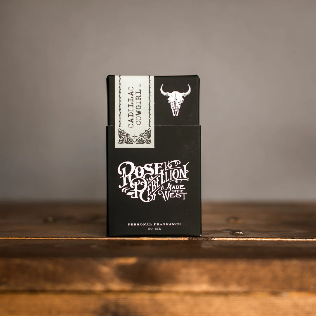 cadillac cowgirl perfume packaging front