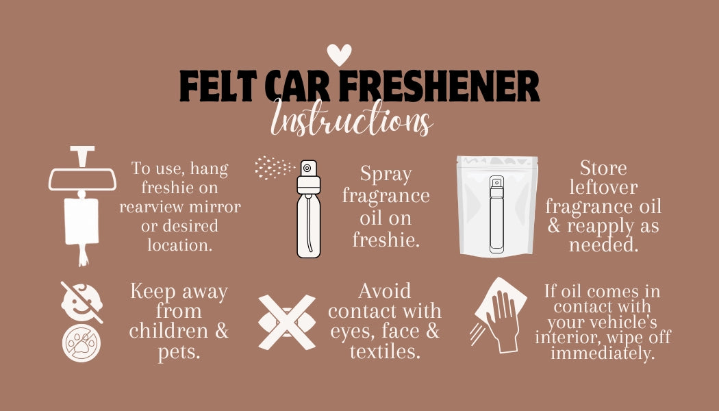 Felt Car Freshie– Choose Your Scent