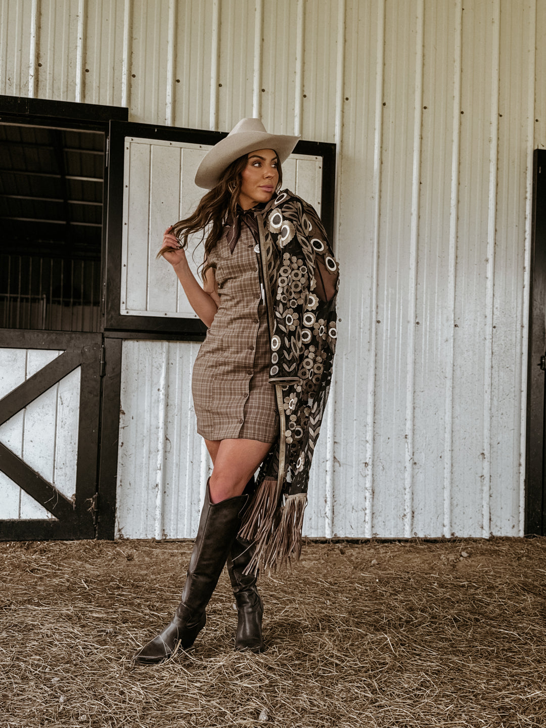 fall layering piece - gold fringe duster