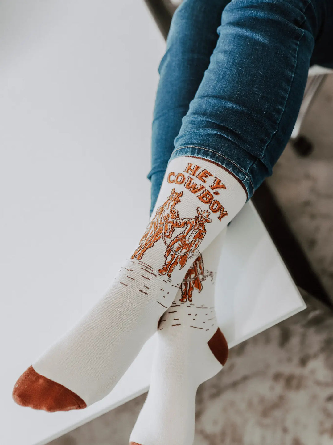 Hey Cowboy Western Graphic Socks