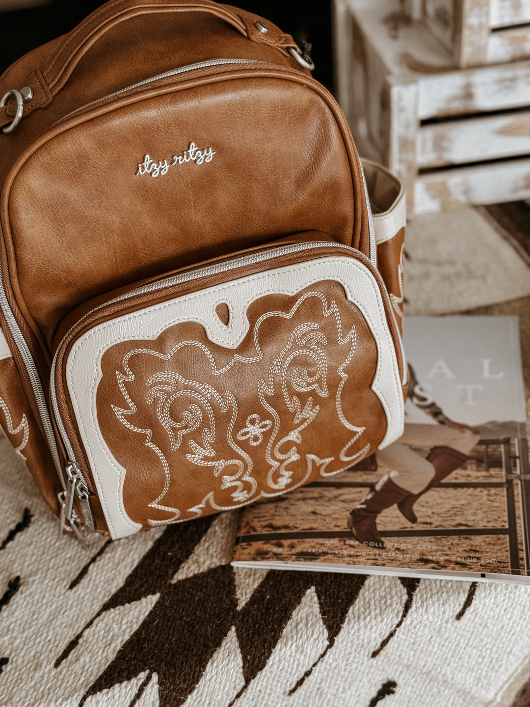 Mini Nash Western Stitch Diaper Backpack – Stylish Vegan Leather