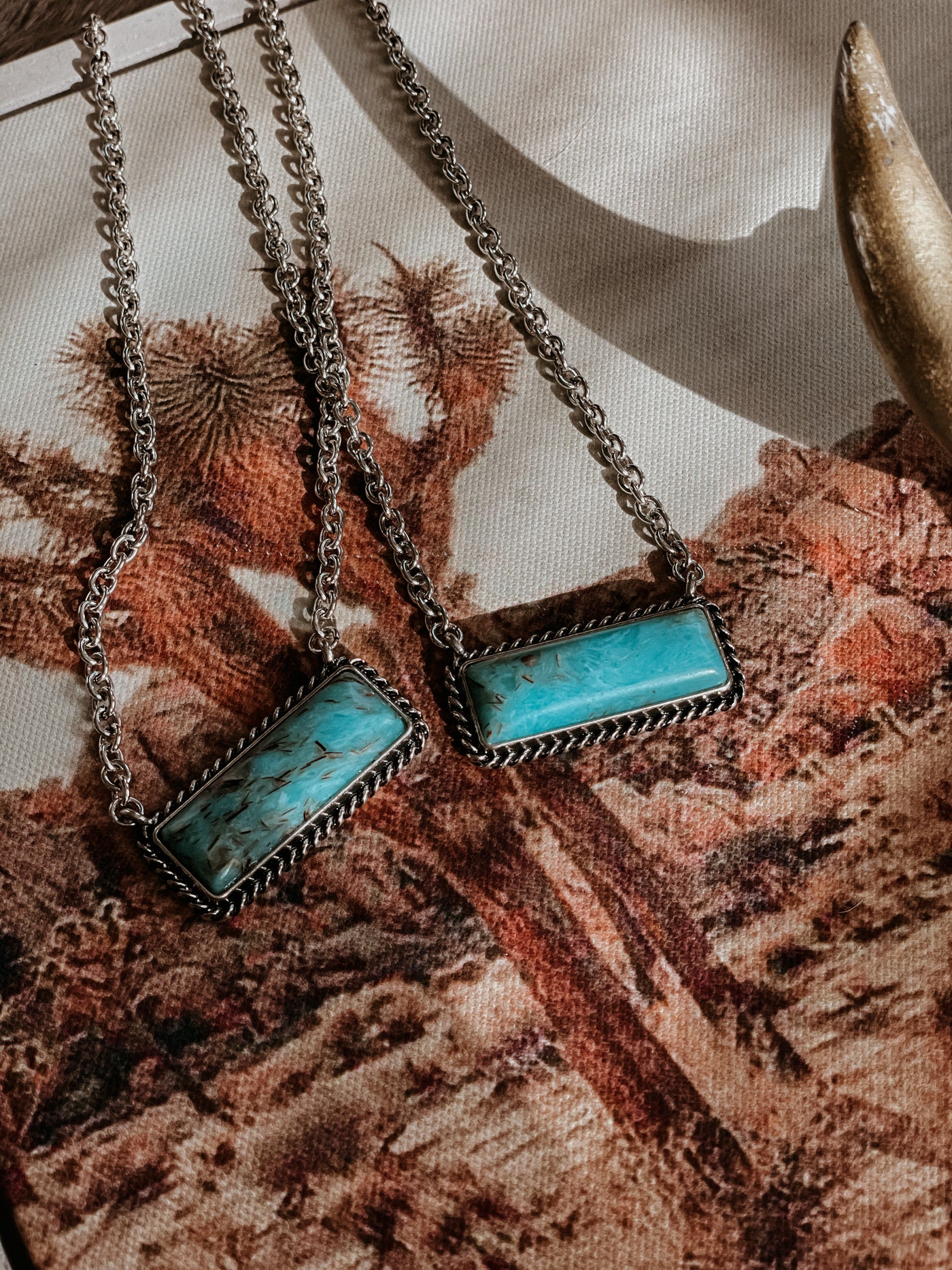 Western Turquoise Bar Necklace