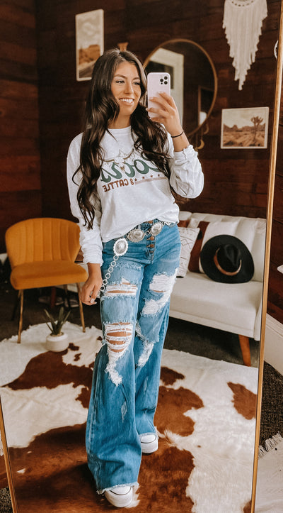 The Cowgirl Wide Leg Jeans